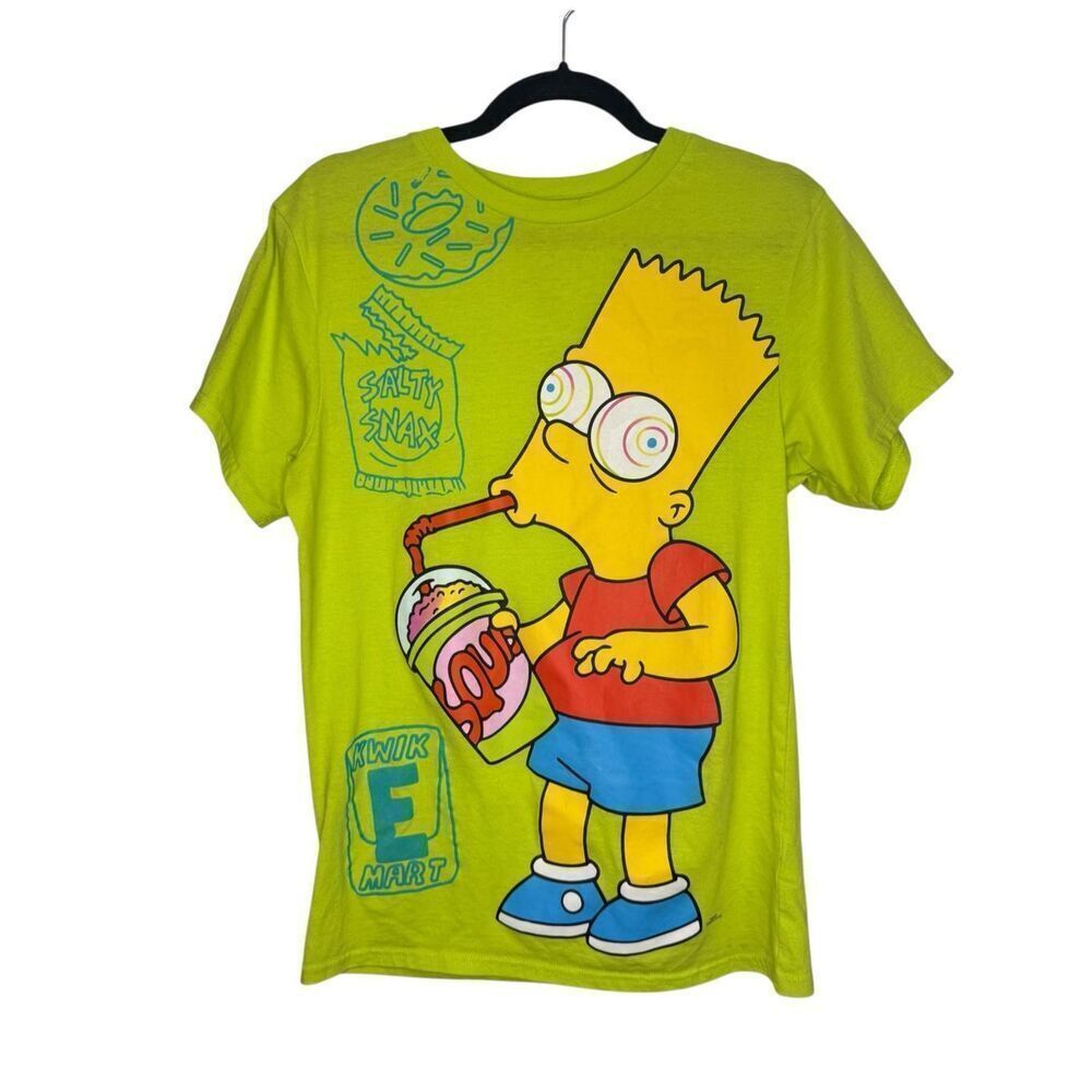 The Simpsons Men’s Medium Bart Simpson Graphic T-Shirt‎ Lime Green